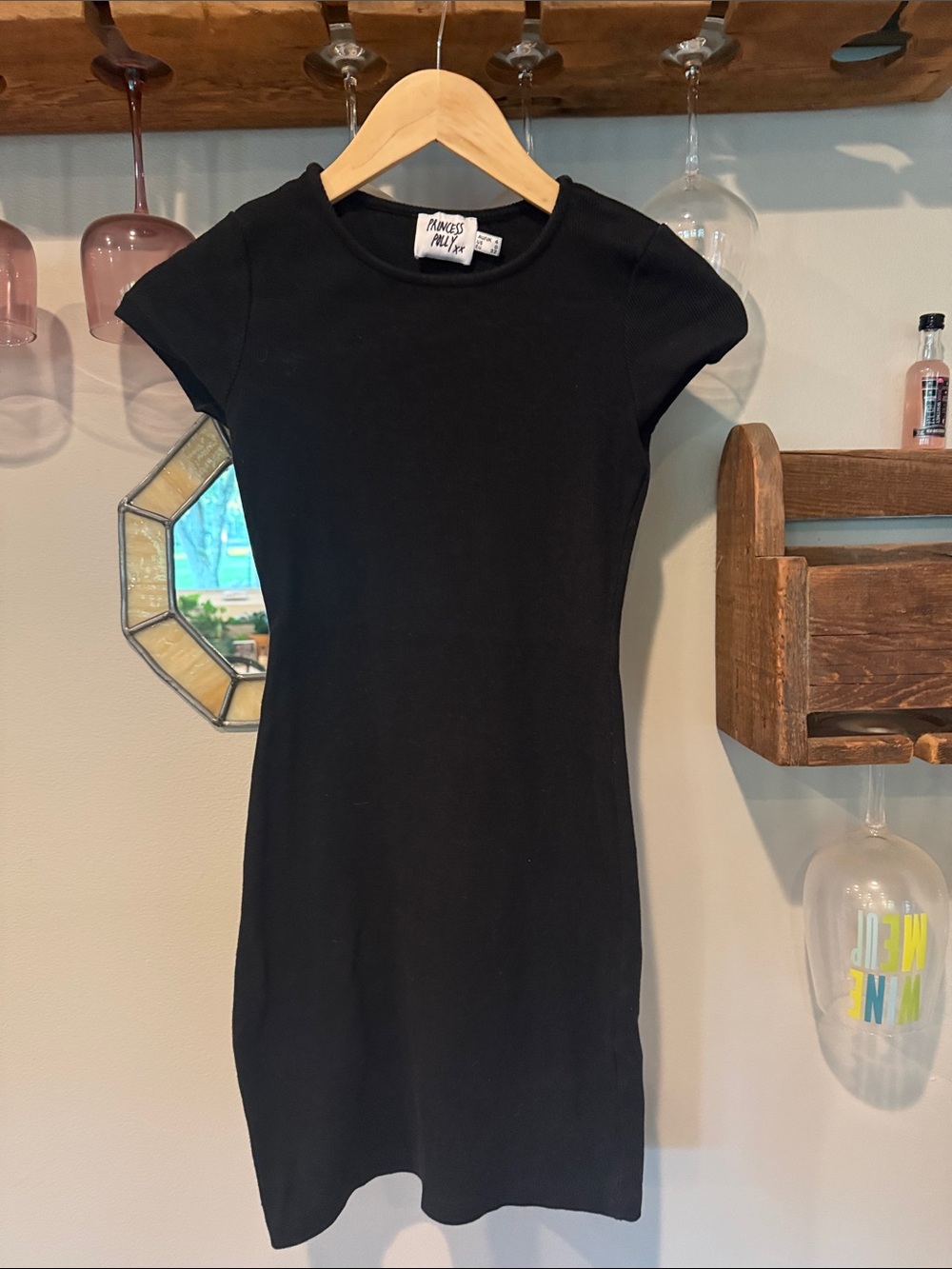 Princess Polly Black Short Sleeve Mini Bodycon Dress